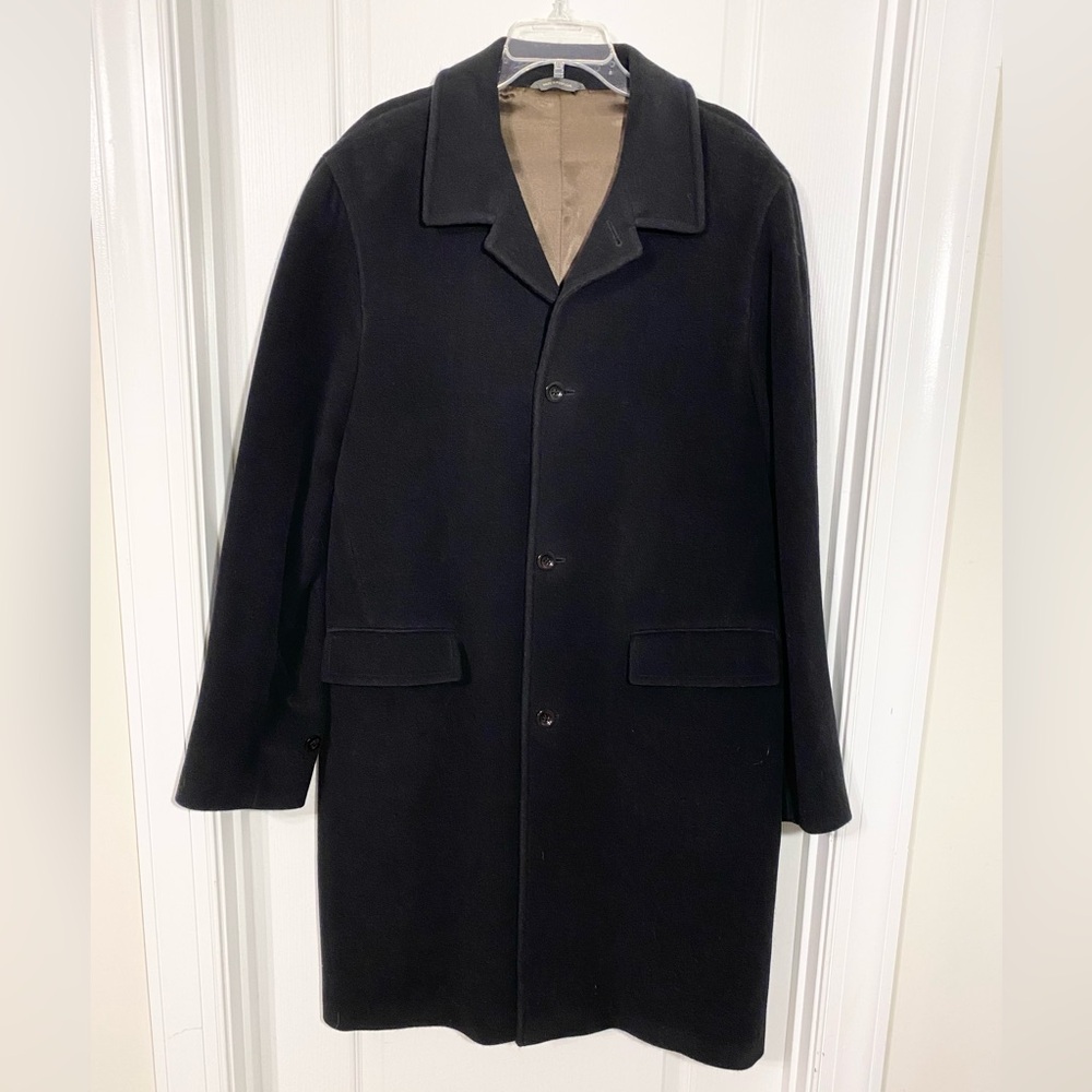 90s Banana Republic Wool Overcoat Vintage Black Men’s Large
